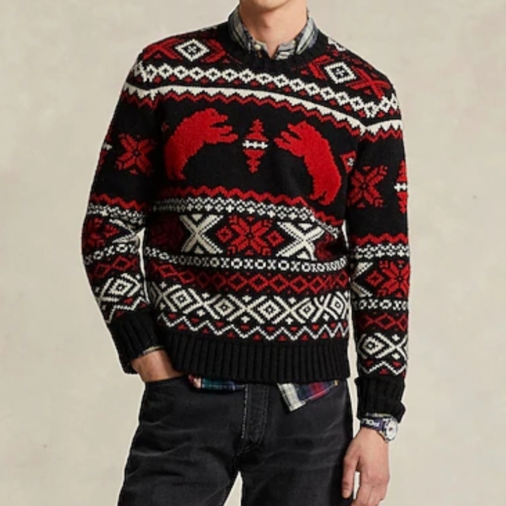 POLO RALPH LAUREN CHRISTMAS THEMED FAIR ISLE-INSPIRED SWEATER MEN'S SIZE XXL